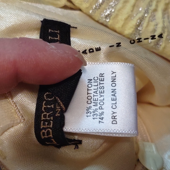 Alberto Makali Yellow and Silver Evening Dress NWT Size 6 - Picture 7 of 9